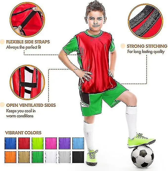 12 Colors Sports Jersey Vests (pack Of 12) - Football Training Vests