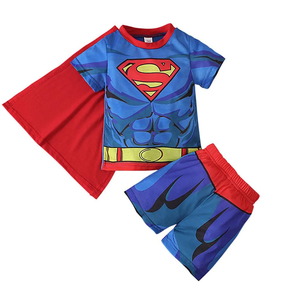 2-7 años Superman Boys Cosplay Tops Camiseta + Shorts Sets