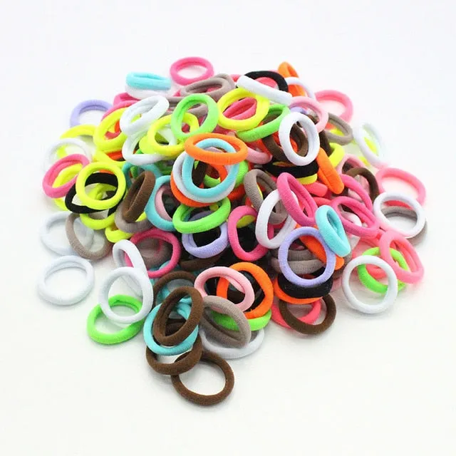 50pcs/lot 3cm Hair Accessories kids Rubber bands Scrunchy Elastic Hair Bands Girls Headband decorations ties  Gum for hair