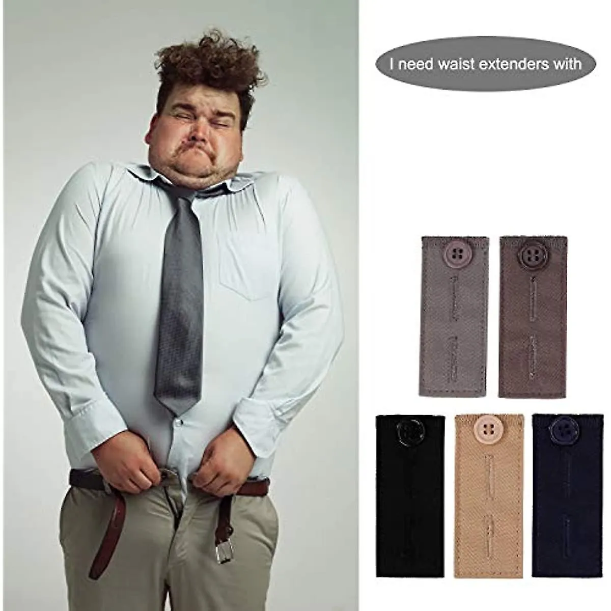 5pcs Waist Extender Adjustable Non Elastic Buttons Extenders Set With 2 Buttonholes For Suit Trouser Skirt Jeans Pant For Men Wo