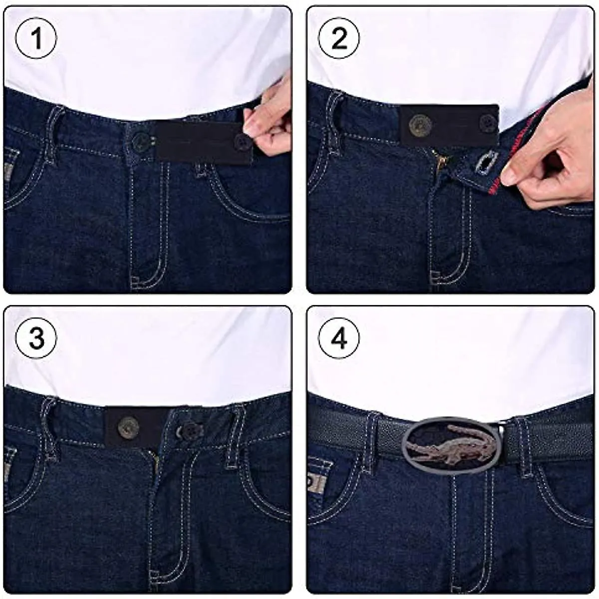 5pcs Waist Extender Adjustable Non Elastic Buttons Extenders Set With 2 Buttonholes For Suit Trouser Skirt Jeans Pant For Men Wo