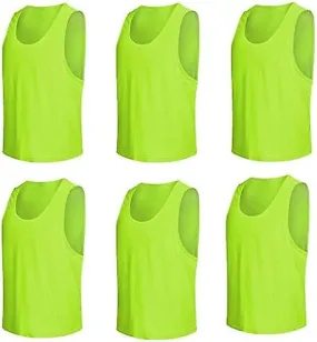 6-packs,4 To 8 Yearssoccer Bibs Jersey Nylon Mesh Sports Pinnies Team Scrimmage Training Vests - Football/volleyball/basketball 