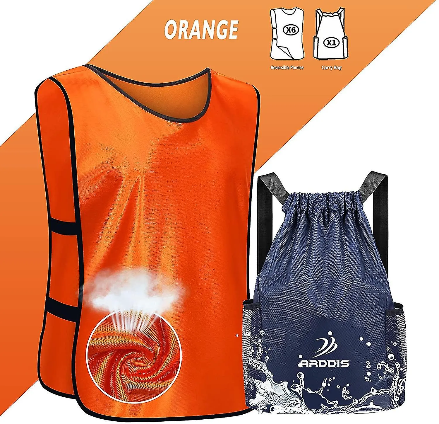 6 Packscrimmage Vests Jersey Compatible With Soccer Basketball Hockey Adult