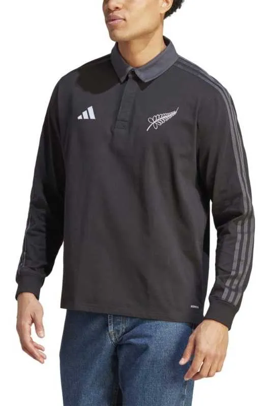 Adidas All Blacks RWC Heritage Long Sleeve Polo Shirt