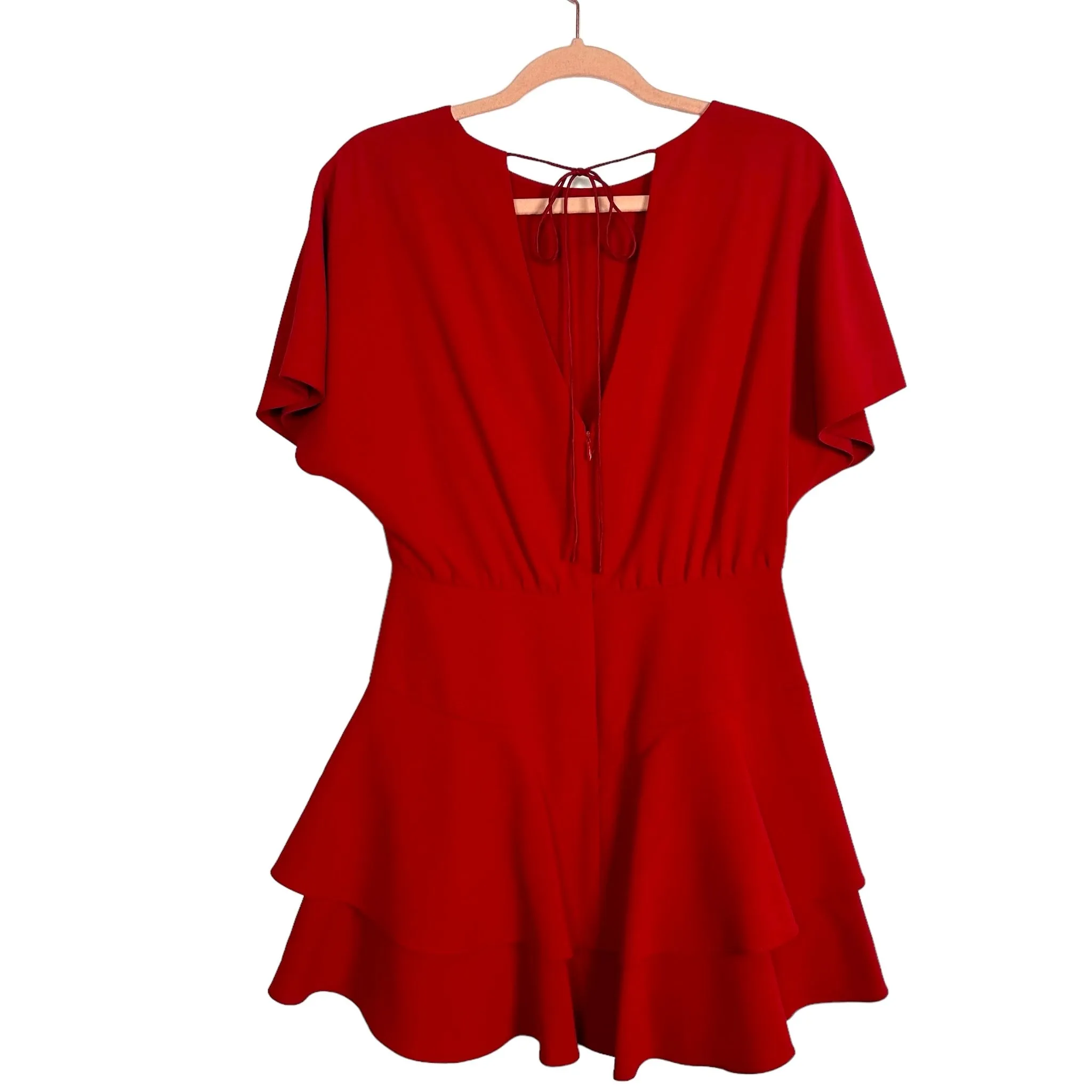 Alice + Olivia Red Back Tie Dress- Size 4