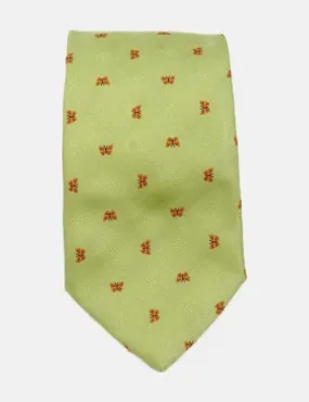 Andrew's Ties Corbata verde estampada