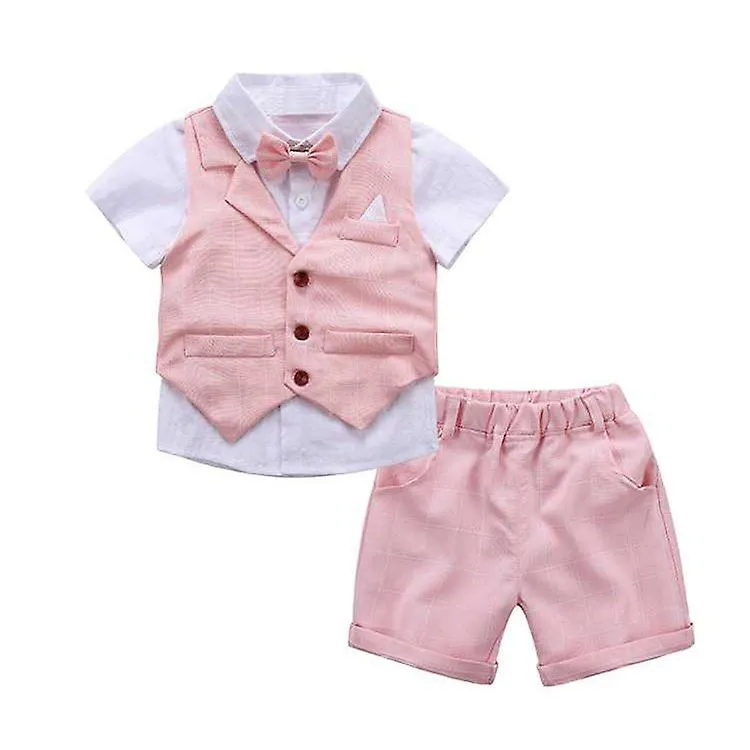 Baby Boy Dress Suit 3 Sets, Shirts Vests Shorts