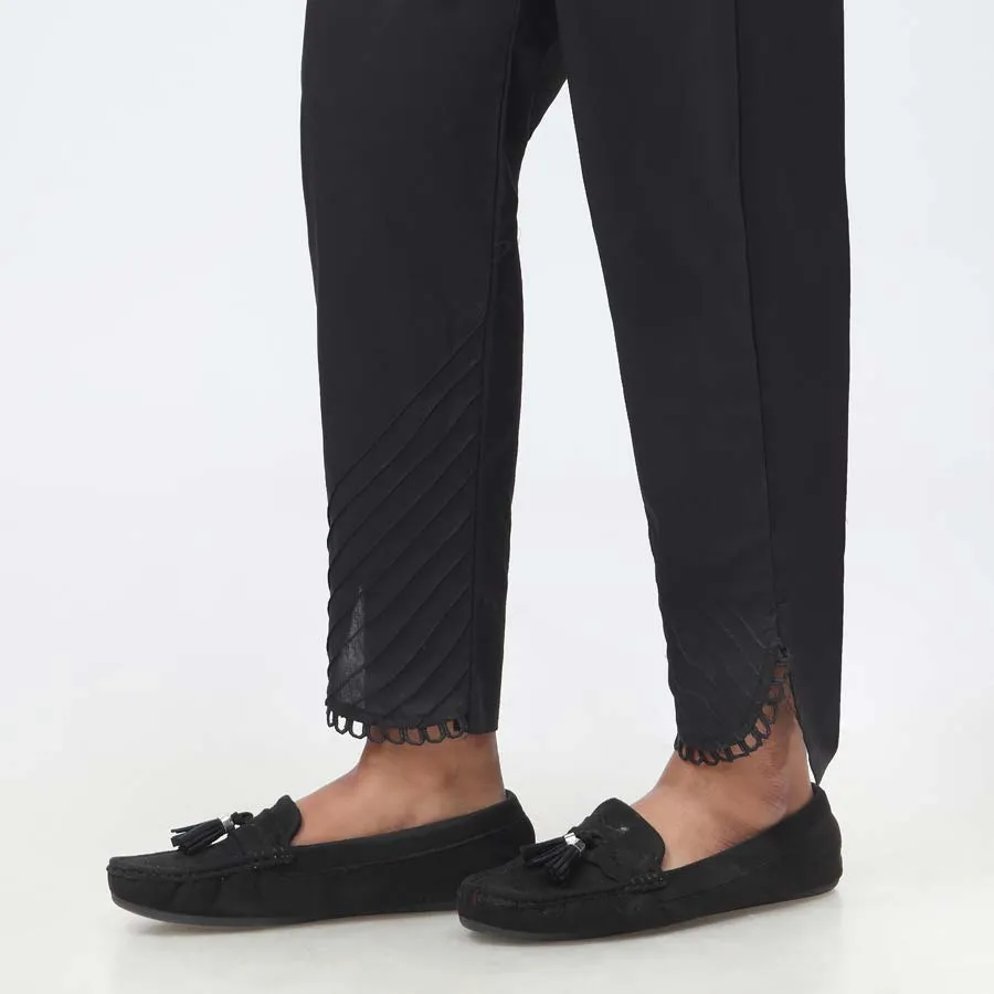 Black Laced Cambric Slim Fit Trouser PW3609