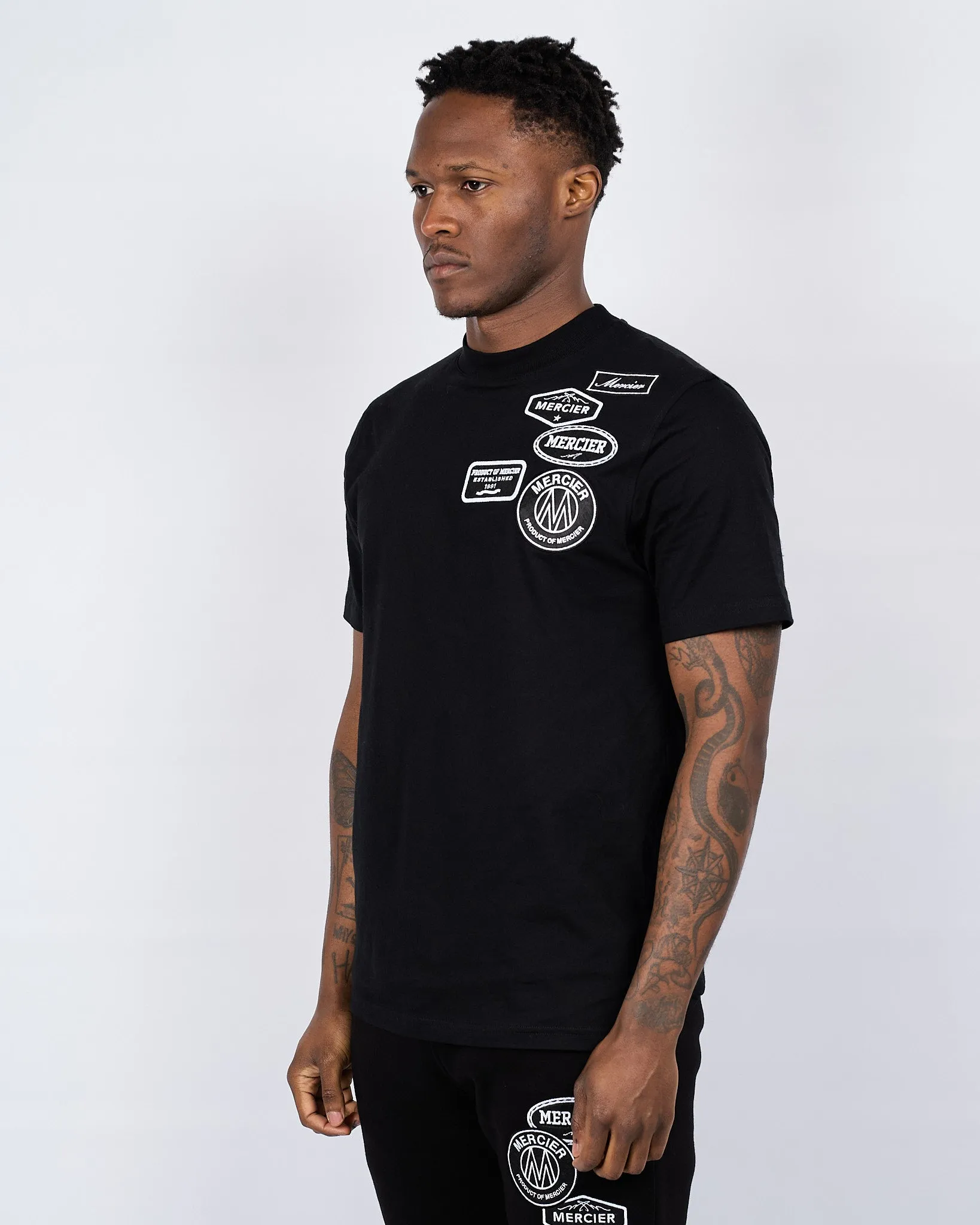 Black Mono Badge Mercier Tshirt