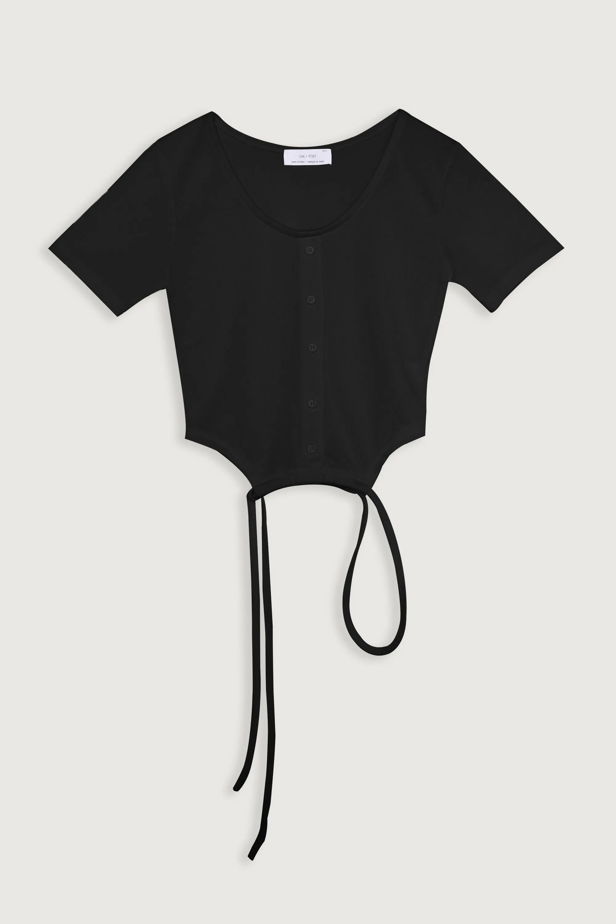 BUTTON UP TEE WITH HEM TIES