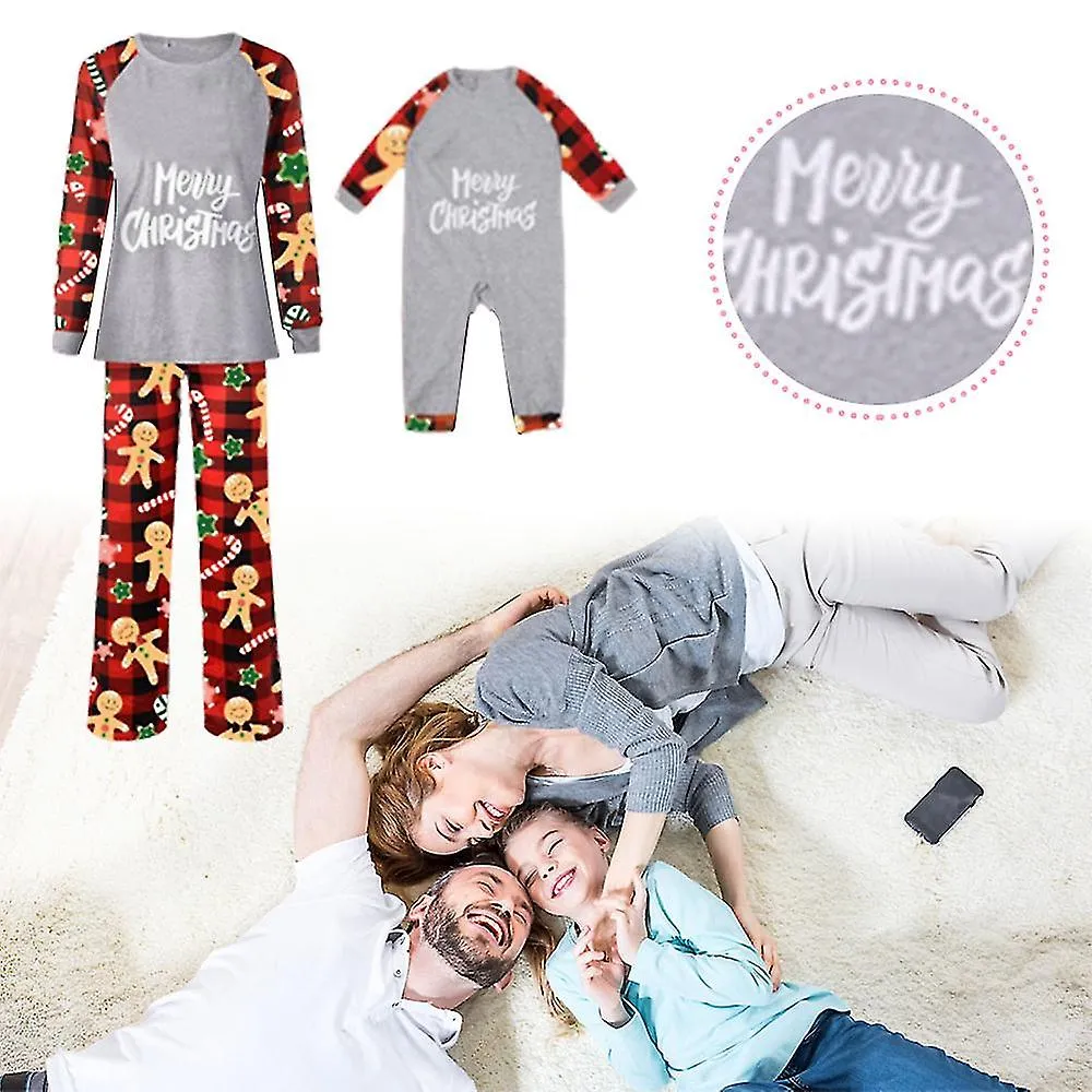 Christmas Family Holiday Pajamas Matching Printed Christmas Tops Pants Sleepwear