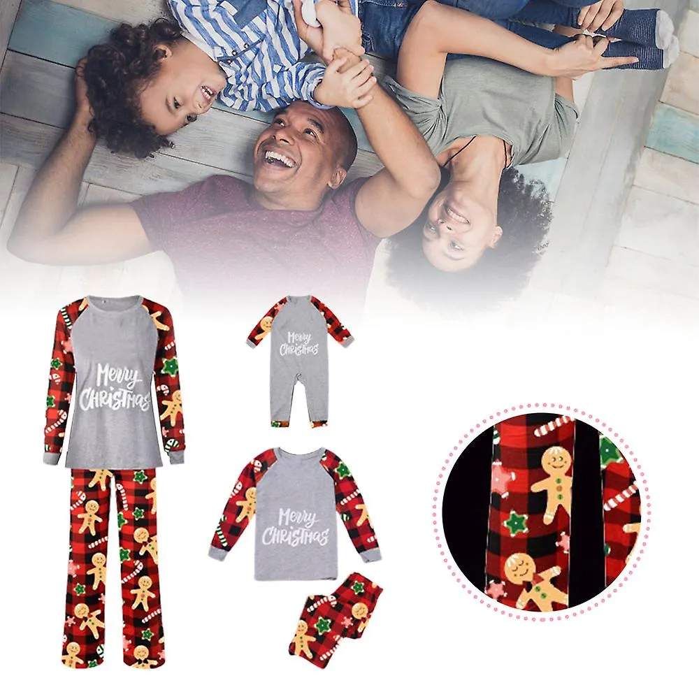 Christmas Family Holiday Pajamas Matching Printed Christmas Tops Pants Sleepwear