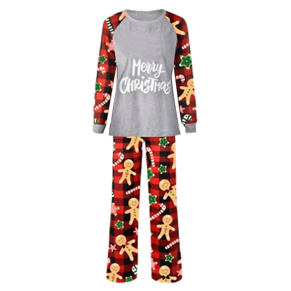 Christmas Family Holiday Pajamas Matching Printed Christmas Tops Pants Sleepwear