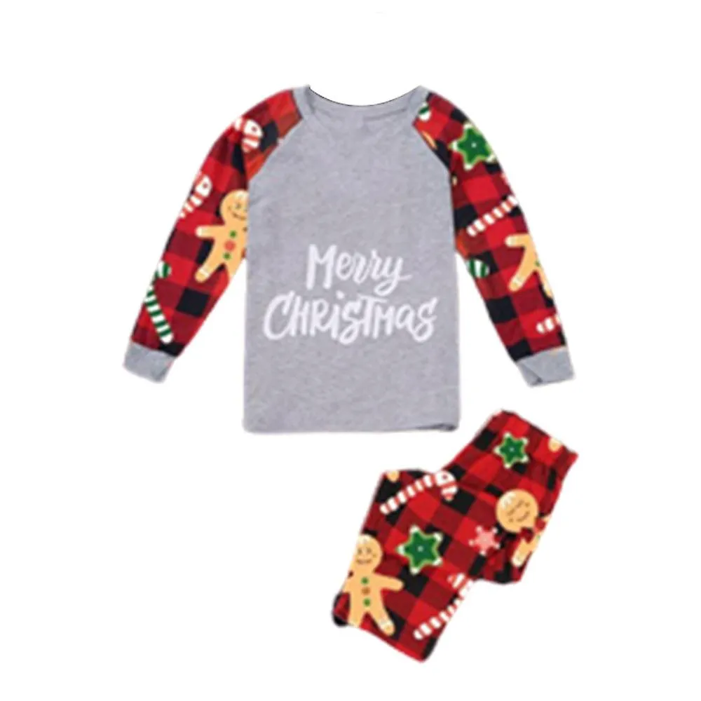 Christmas Family Holiday Pajamas Matching Printed Christmas Tops Pants Sleepwear