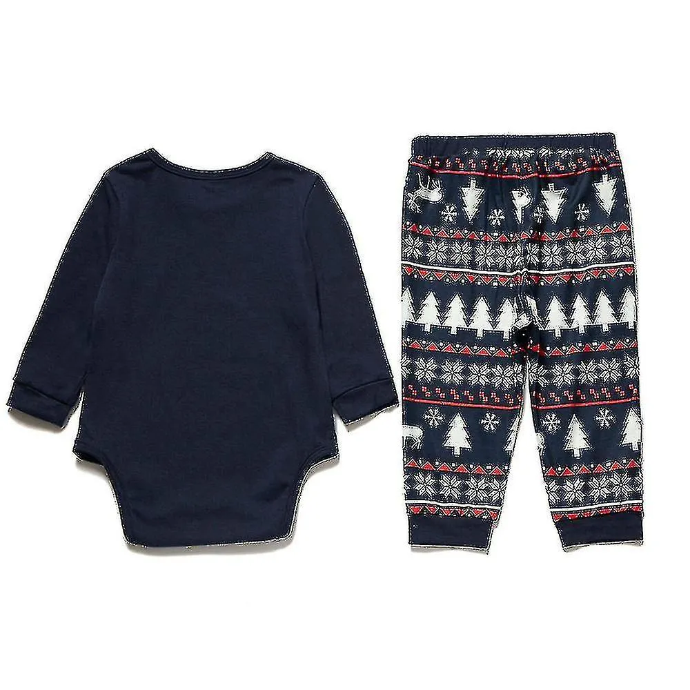 Christmas Family Matching Xmas Tree Print Long Sleeve Tops + Pants Sleepwear Pajamas Set