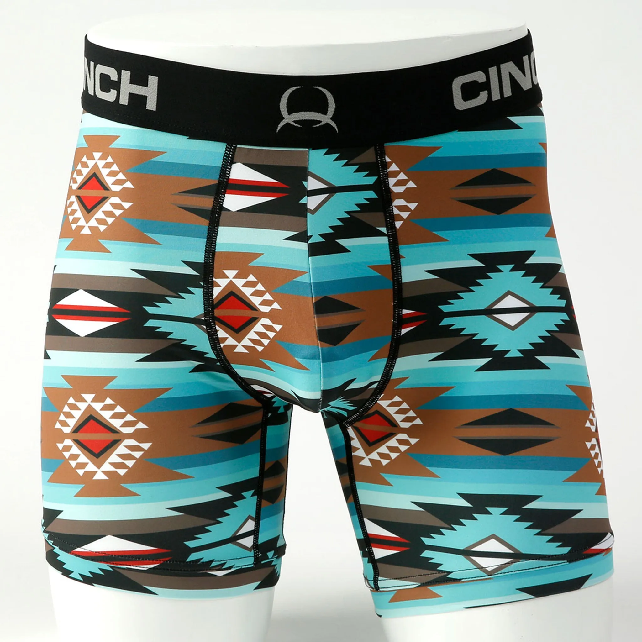 Cinch Men's Turquoise Aztec 6 Boxer Briefs