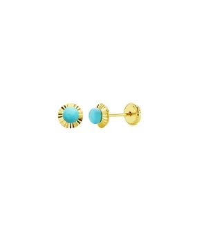 Clous d'oreilles turquoise Anabela 5 mm 18 Ct.