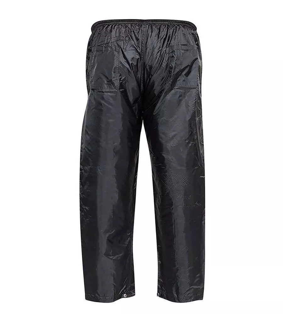 D555 Big Mens Black Packaway Rain Over Trouser (ELBA BLACK)