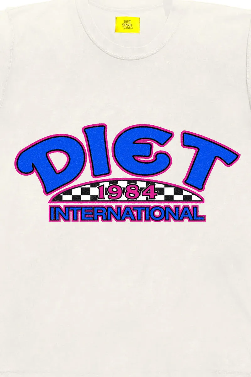 Diet Starts Monday International Diet T-Shirt - Antique White/Blue