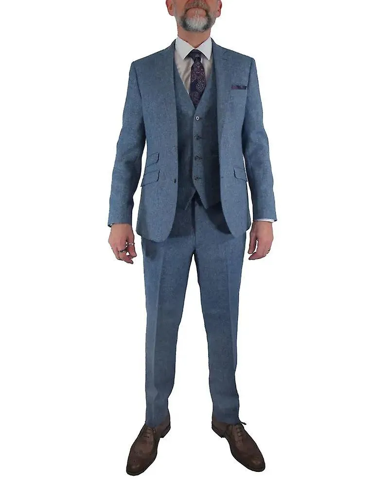 Donegal tweed suit trouser - light blue