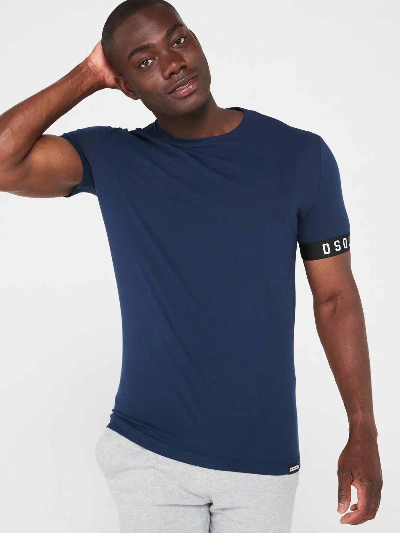 Dsquared2 Underwear Sleeve Band Logo Crew T-shirt - Navy