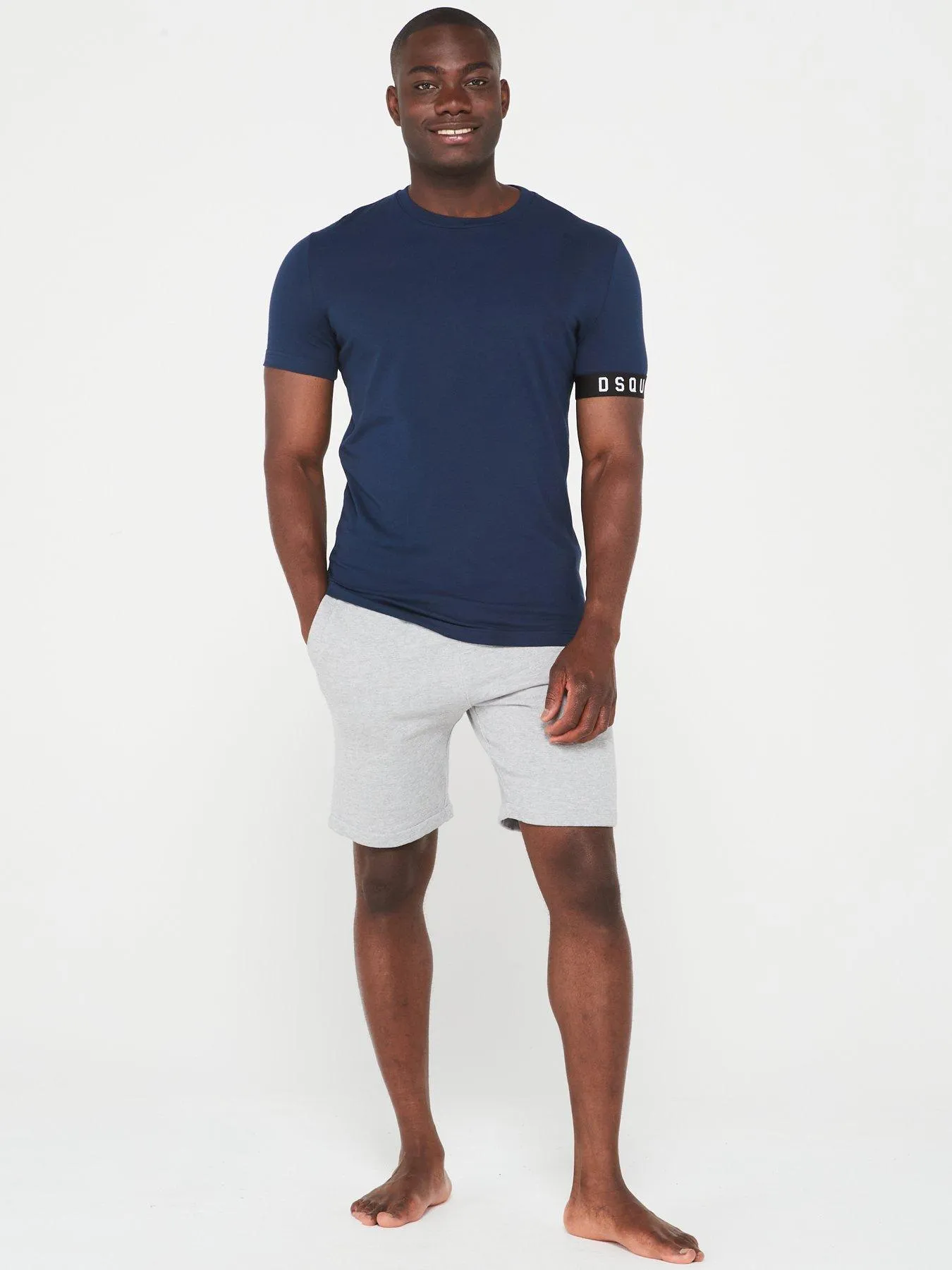 Dsquared2 Underwear Sleeve Band Logo Crew T-shirt - Navy