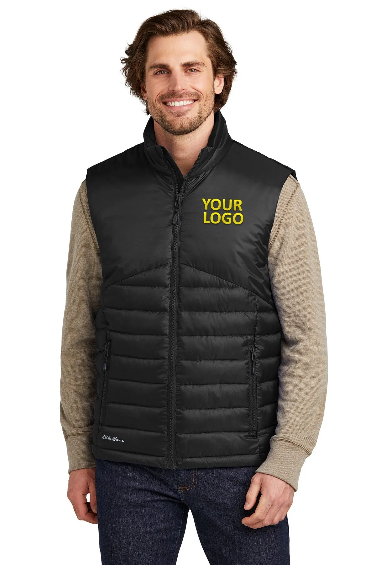 Eddie Bauer Customized Quilted Vests, Deep Black