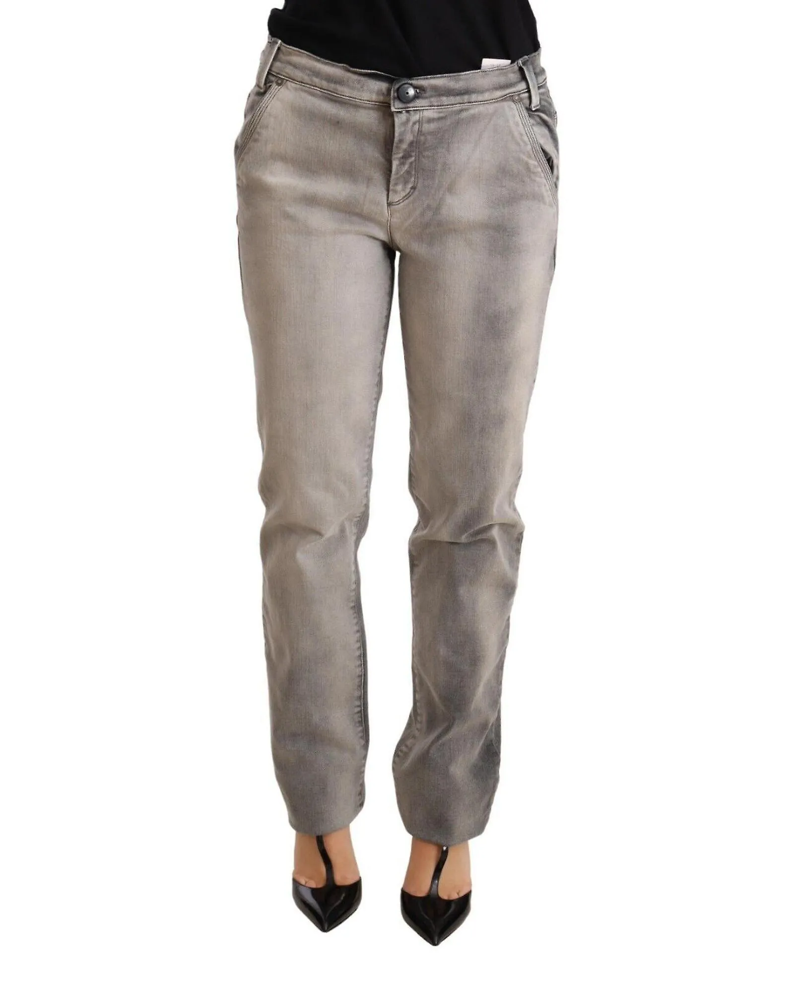 Ermanno Scervino Washed Low Waist Skinny Trouser Cotton Jeans