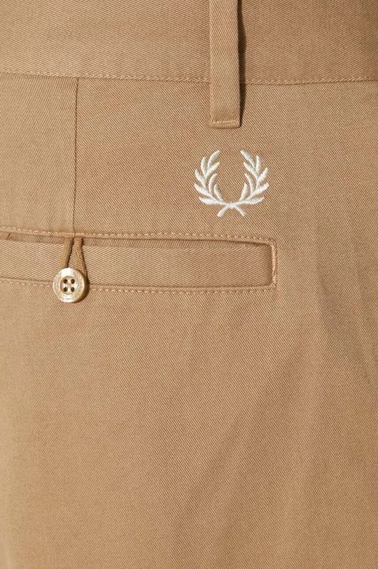 Fred Perry cotton trousers Straight Leg Twill Trouser beige color T6530.363