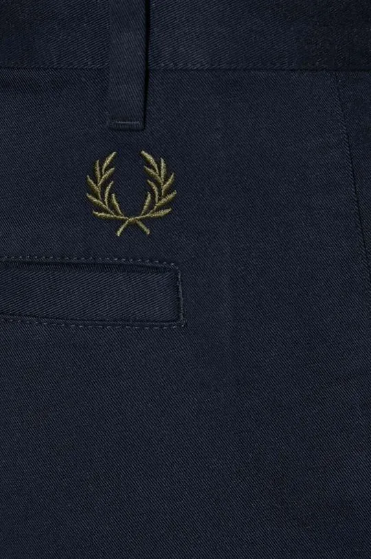 Fred Perry cotton trousers Straight Leg Twill Trouser navy blue color T6530.608