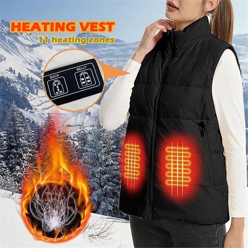 Heated Vests for Men and Women Smart USB Stand Collar Thermal Zipper Tank