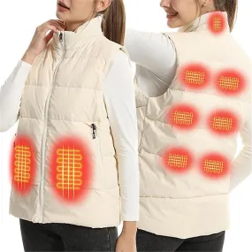 Heated Vests for Men and Women Smart USB Stand Collar Thermal Zipper Tank