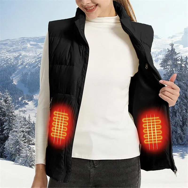 Heated Vests for Men and Women Smart USB Stand Collar Thermal Zipper Tank