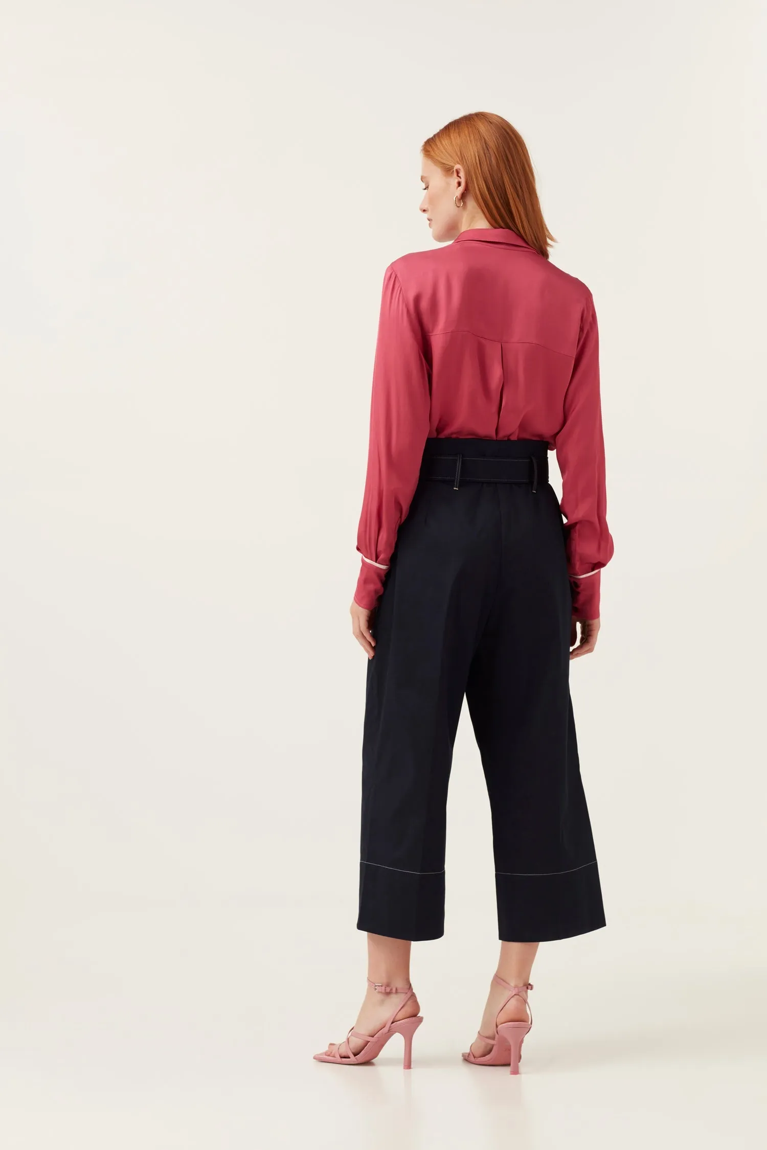 High Waisted Trouser - Navy