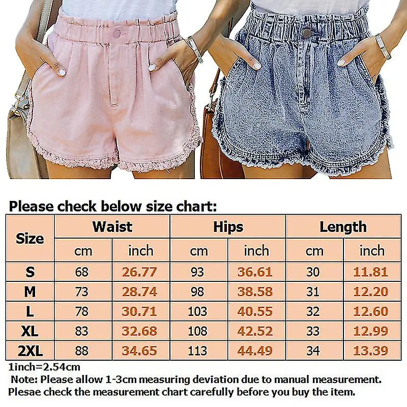 Ladies Fashion Button Denim Shorts Women Holiday Vintage Pockets Bottoms Stretch