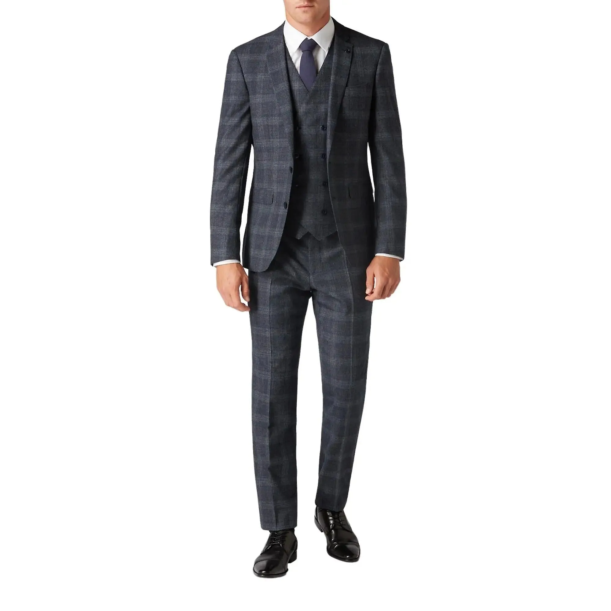 Larenzo check suit trouser - dark grey