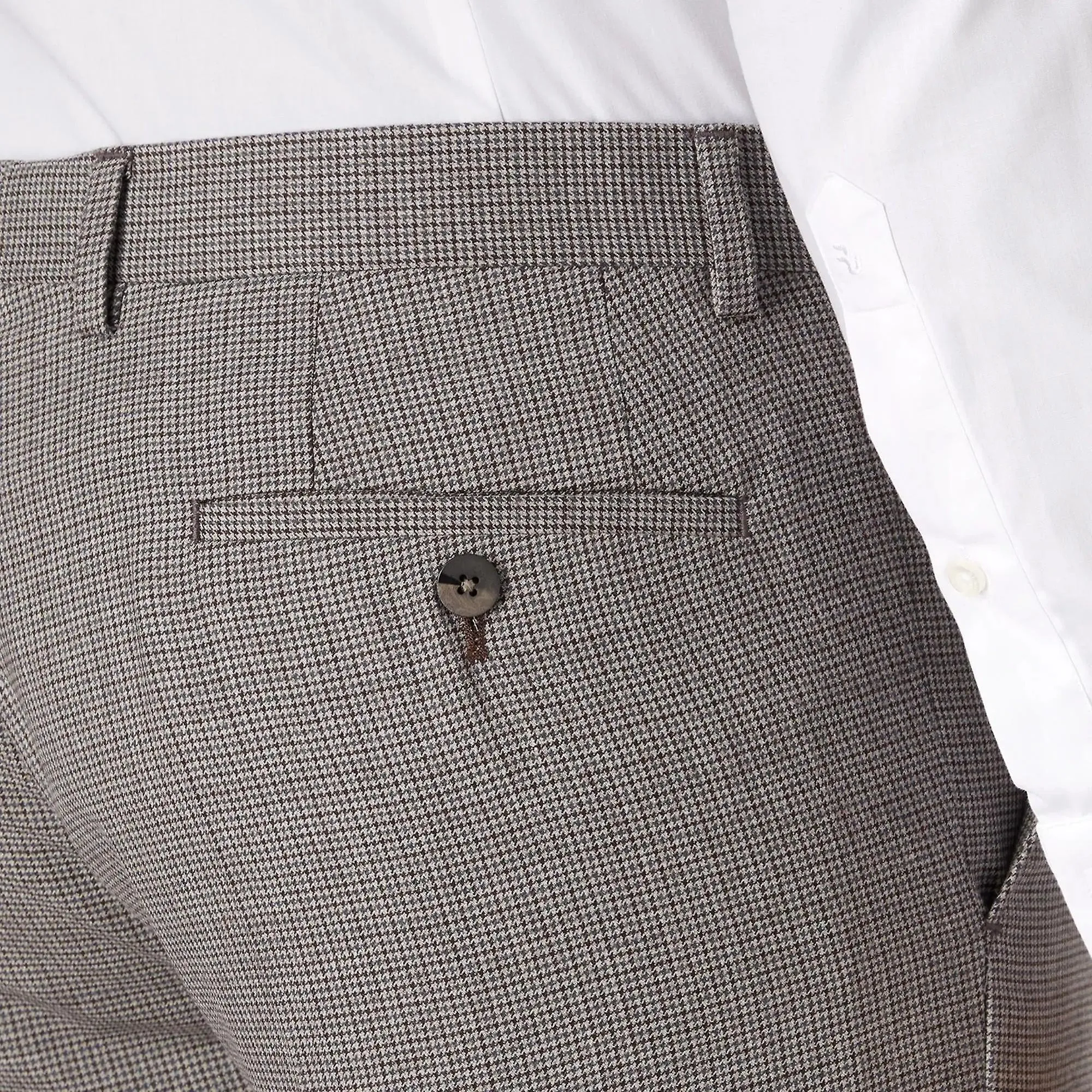 Lazio houndstooth suit trouser - beige / brown