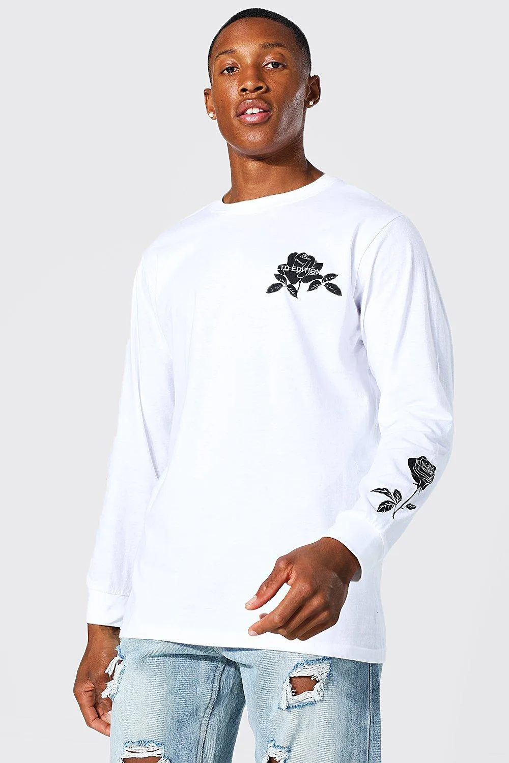 Limited Edition Rose Print Long Sleeve Tshirt