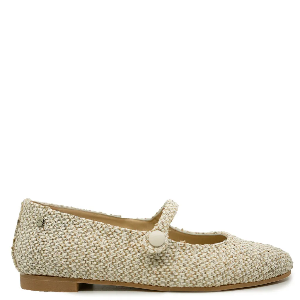 Manuela Taupe Textile Mary Jane