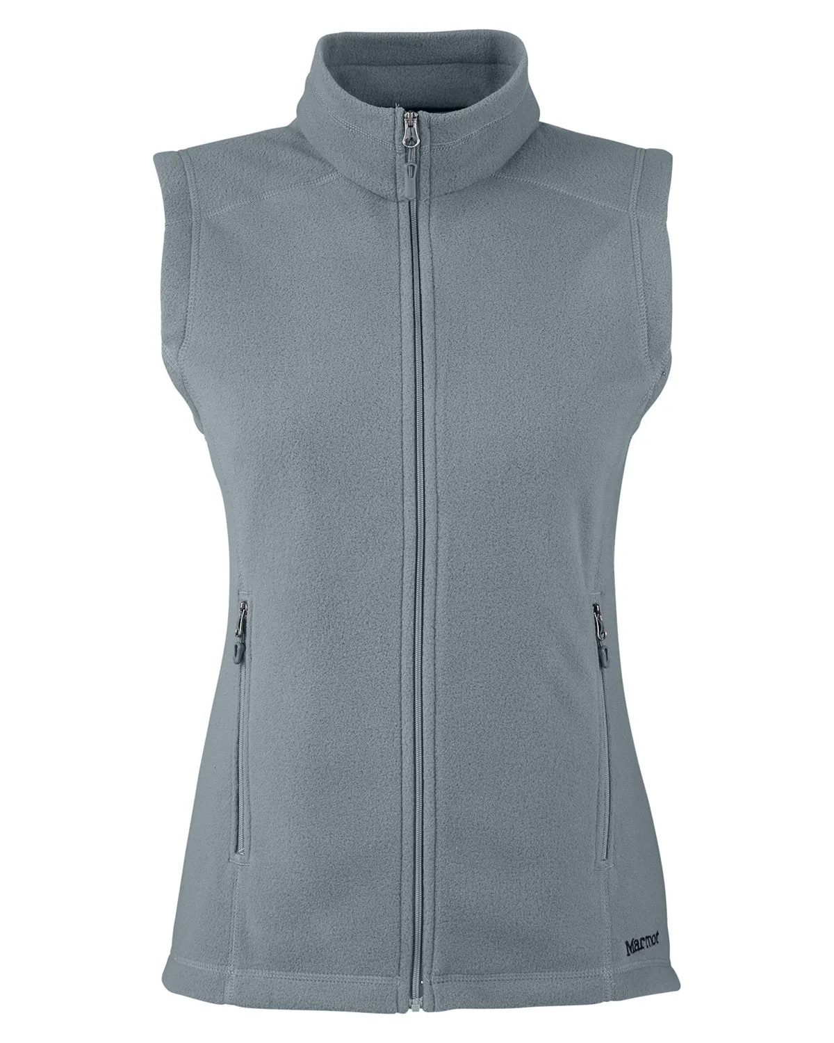 Marmot Ladies Rocklin Fleece Branded Vests, Steel Onyx