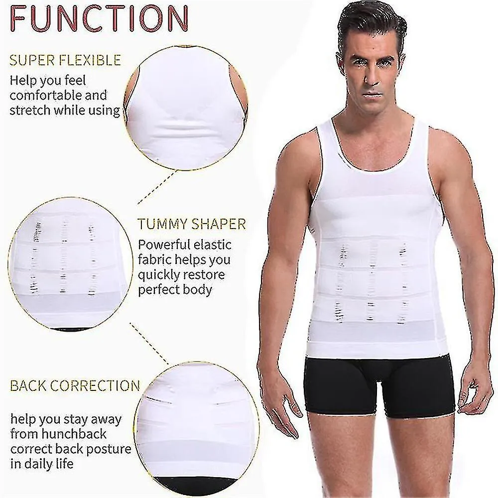 Mens Compression Vest Tank Tops Waist Trainer Body Shaper Undershirt