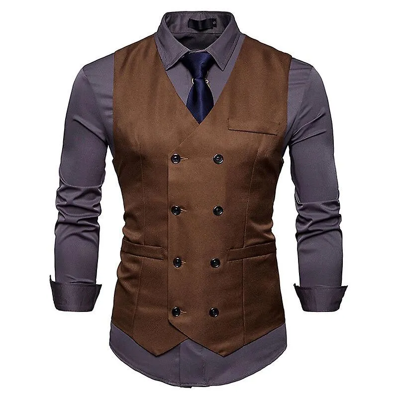 Mens Double Breasted Suit Vests, Slim Fit Floral Waistcoats