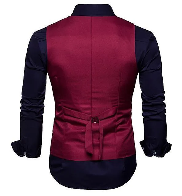 Mens Double Breasted Suit Vests, Slim Fit Floral Waistcoats