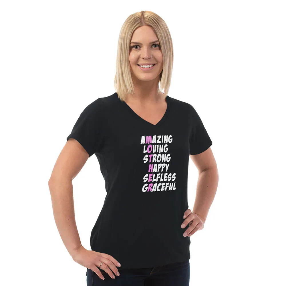 Mother Words Ladies Cotton V-Neck T-Shirt