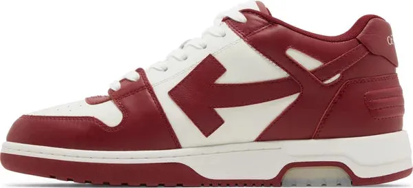 OFF-WHITE Out Of Office OOO Low Tops Burgundy White (PRELOVED)