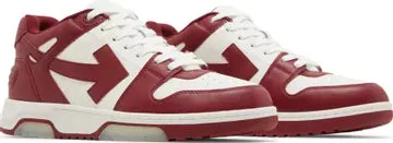 OFF-WHITE Out Of Office OOO Low Tops Burgundy White (PRELOVED)