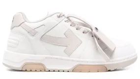 OFF-WHITE Out Of Office OOO Low Tops White Beige