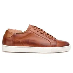 Patina Chestnut Men's leather Trainers - INGLEWOOD