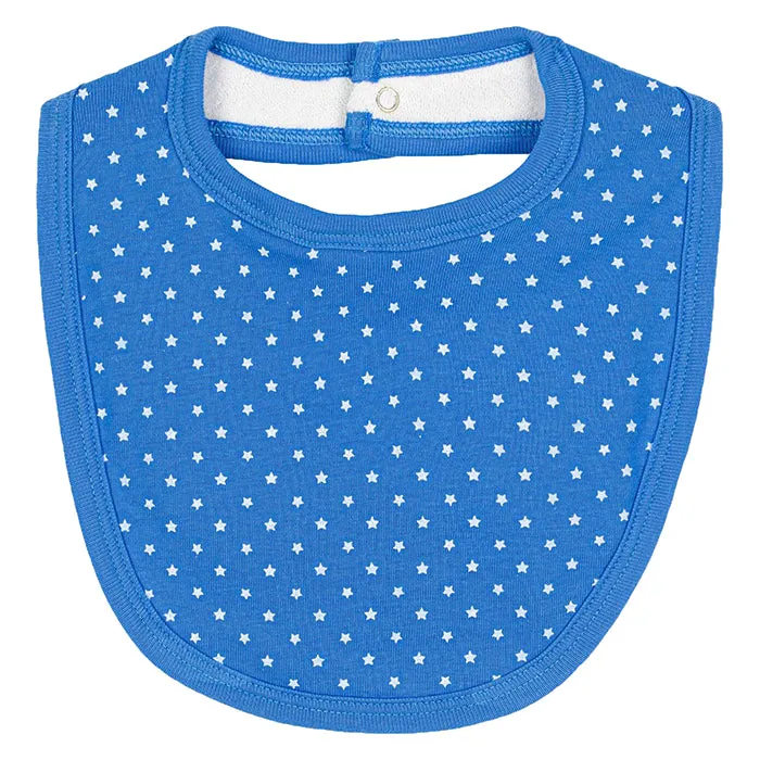 Petit Bateau Baby Bib Blue Star Print