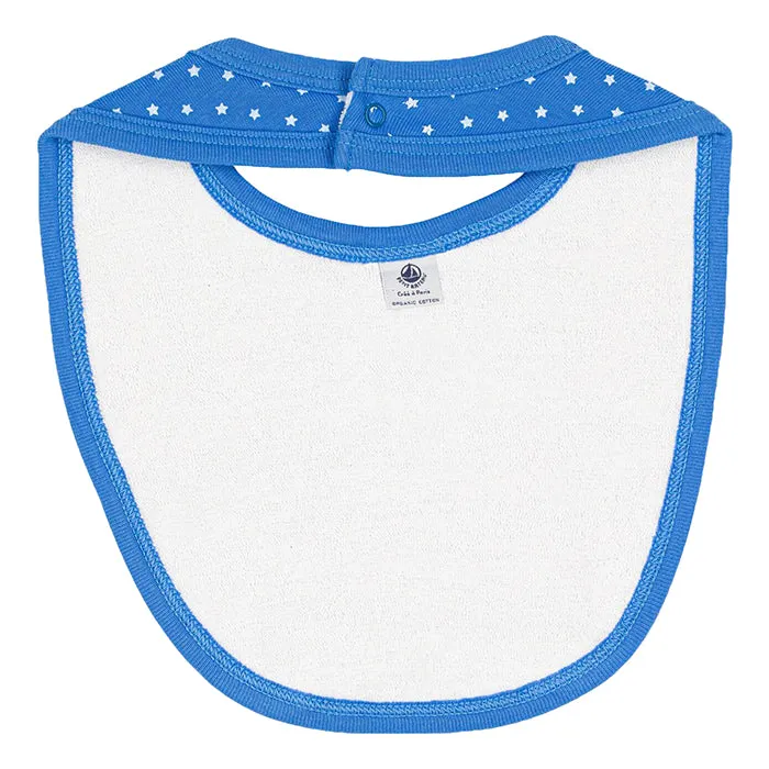 Petit Bateau Baby Bib Blue Star Print